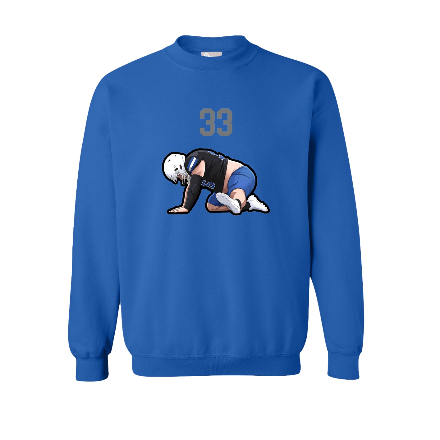 Fleece Crew — Number Top in Royal