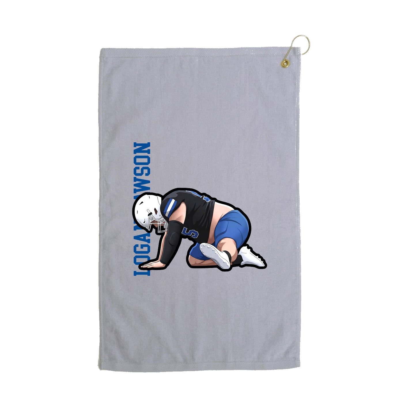 Golf Towel — Name Vertical in Grey