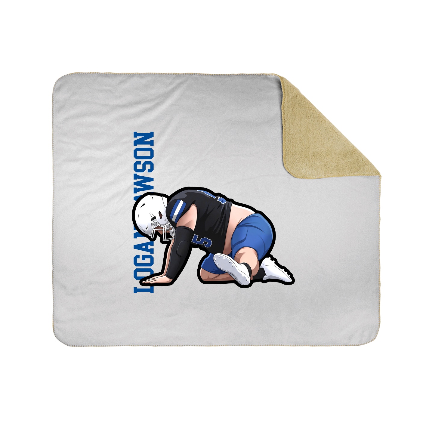 Throw Blanket — Name Vertical in White
