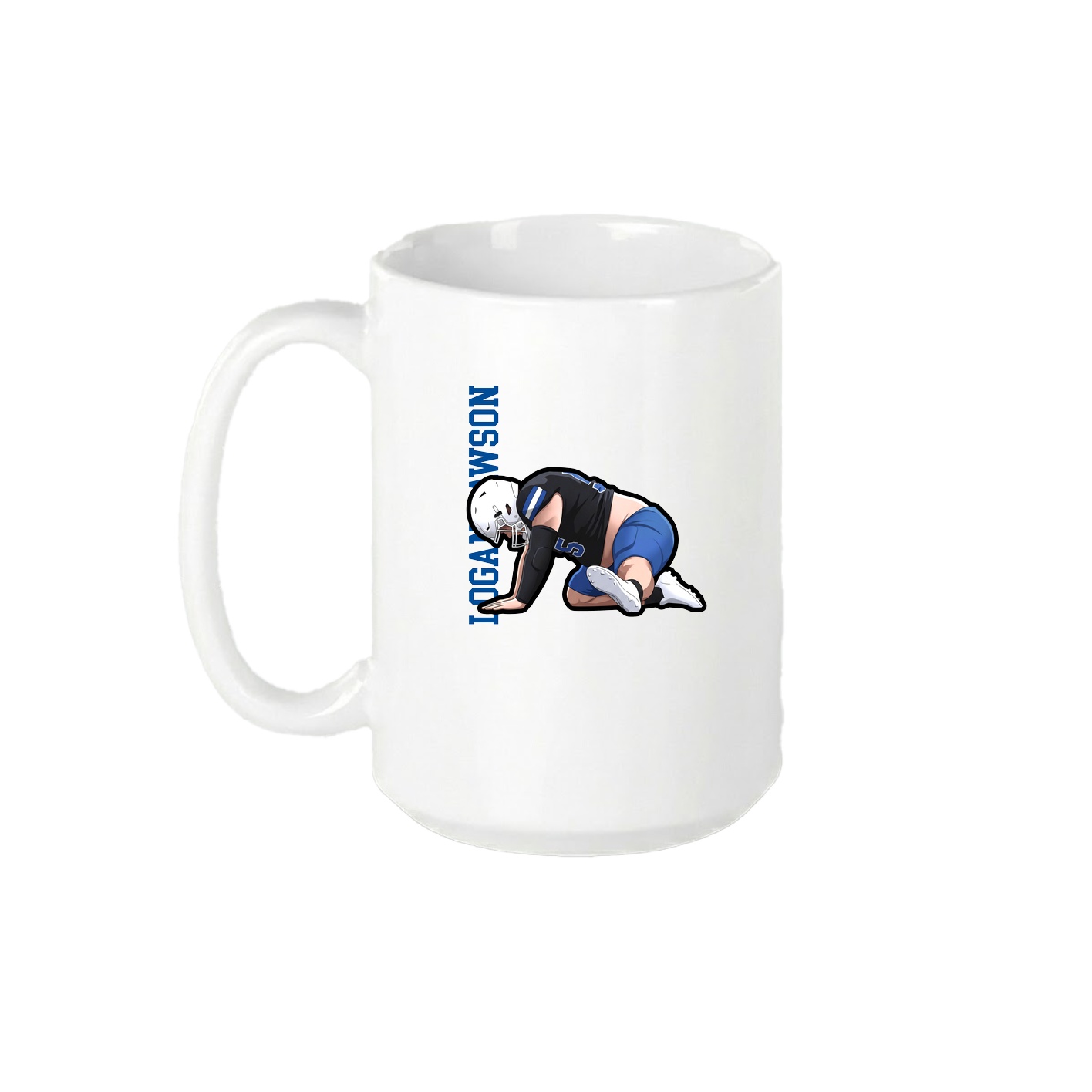 15oz Coffee Mug — Name Vertical in White