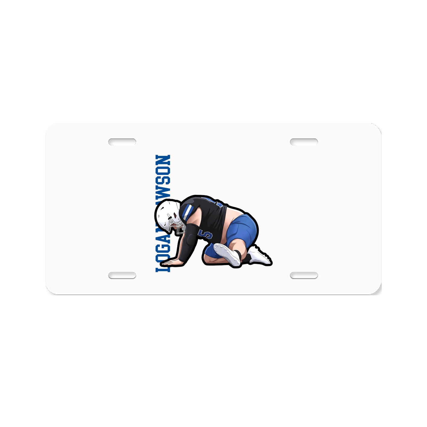 License Plate — Name Vertical in Classic