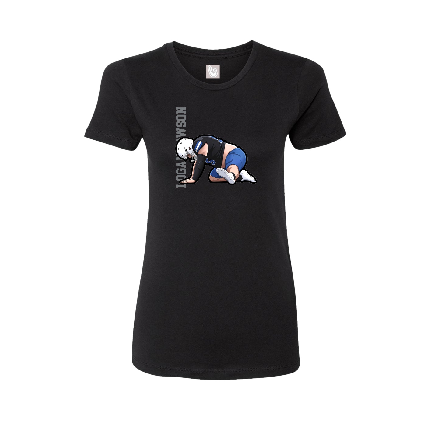 Fitted Women's Tee — Name Vertical in Black