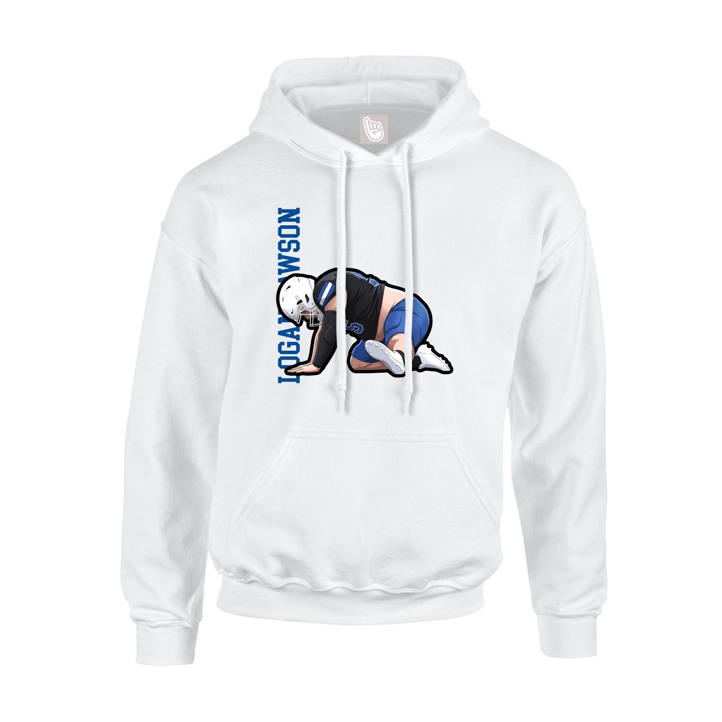 Hoodie — Name Vertical in White