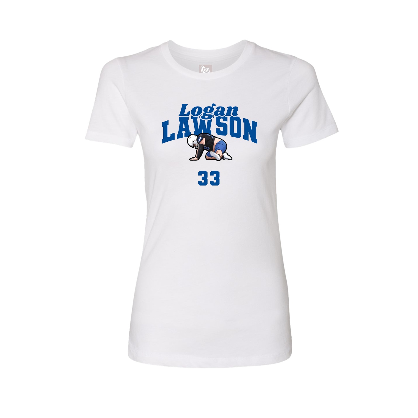Fitted Women's Tee — Signature Arch in White