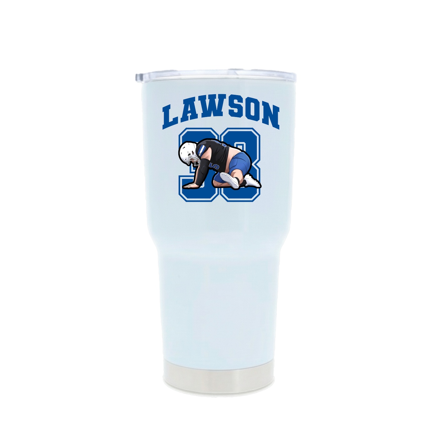 30oz Stainless Steel Tumbler — Number in White