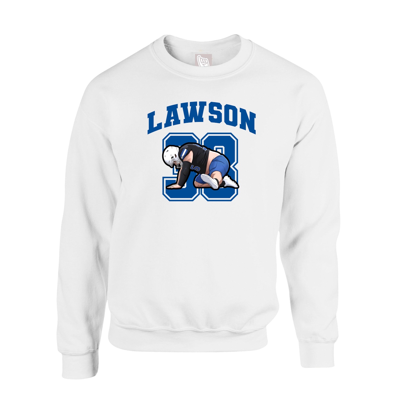 Fleece Crew — Number in White