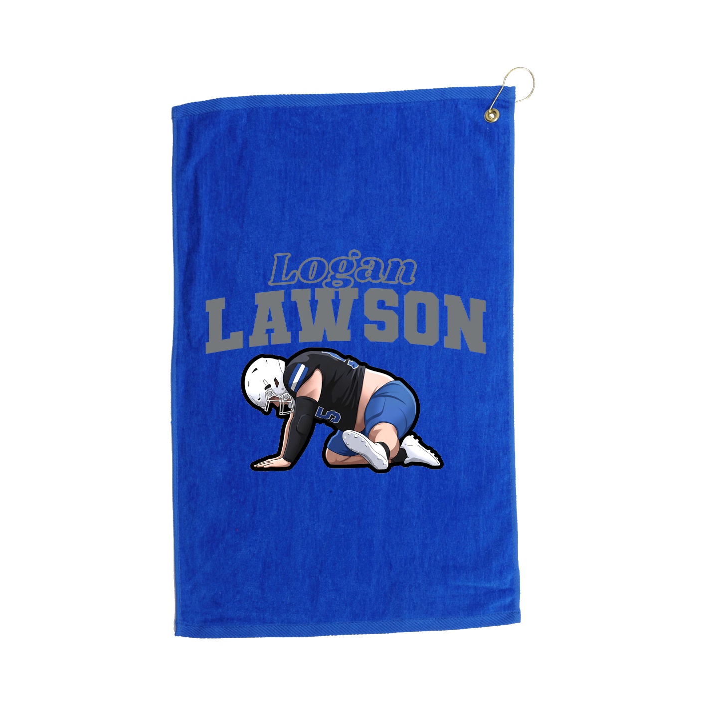 Golf Towel — Name Arch in Royal