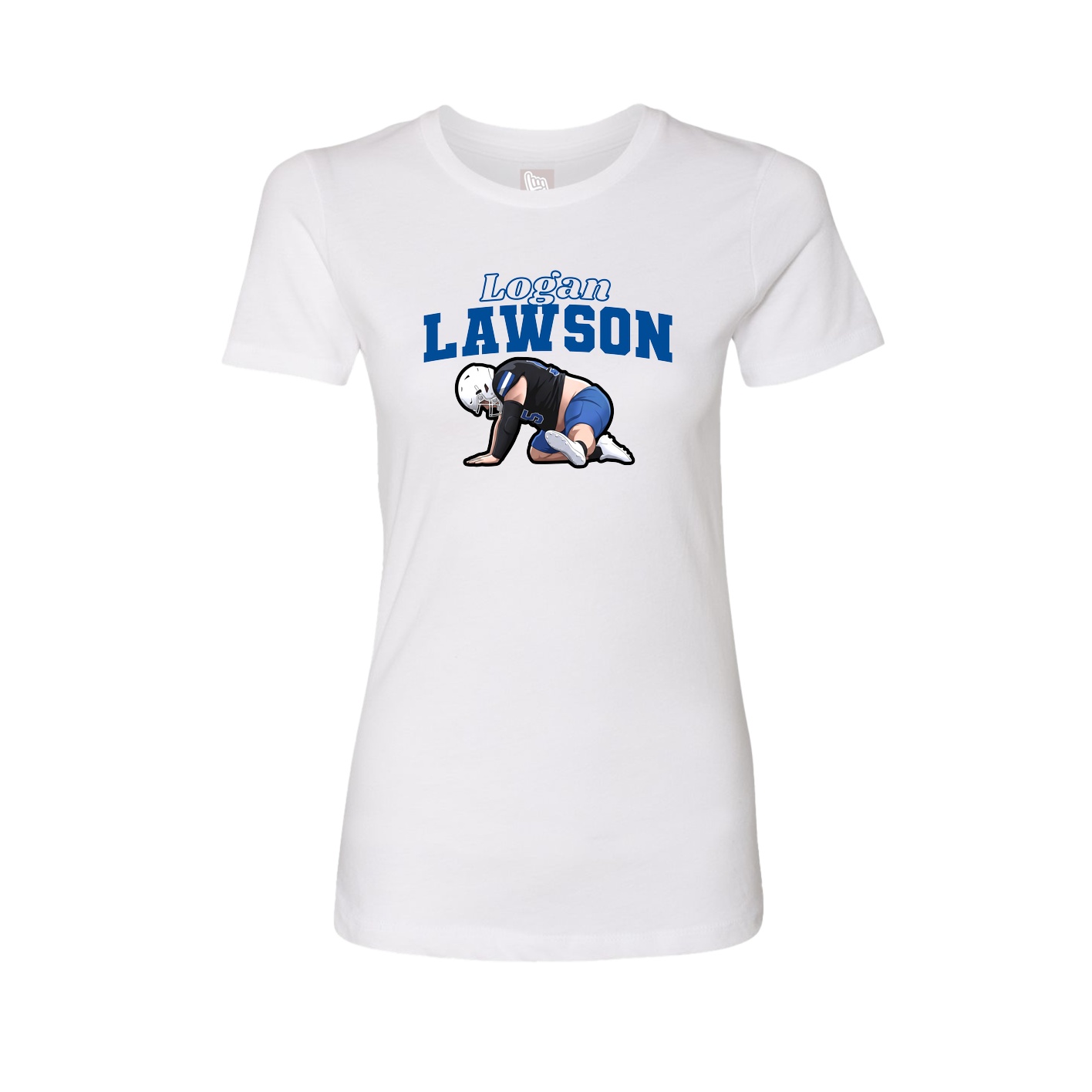 Fitted Women's Tee — Name Arch in White