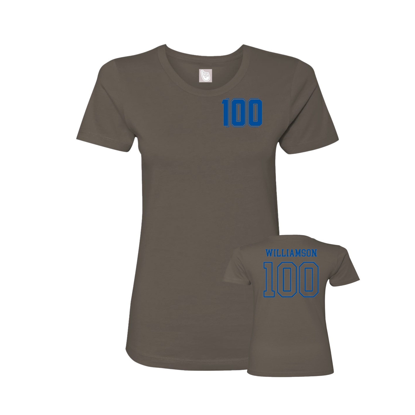 Fitted Women's Tee — Chest Back in Grey