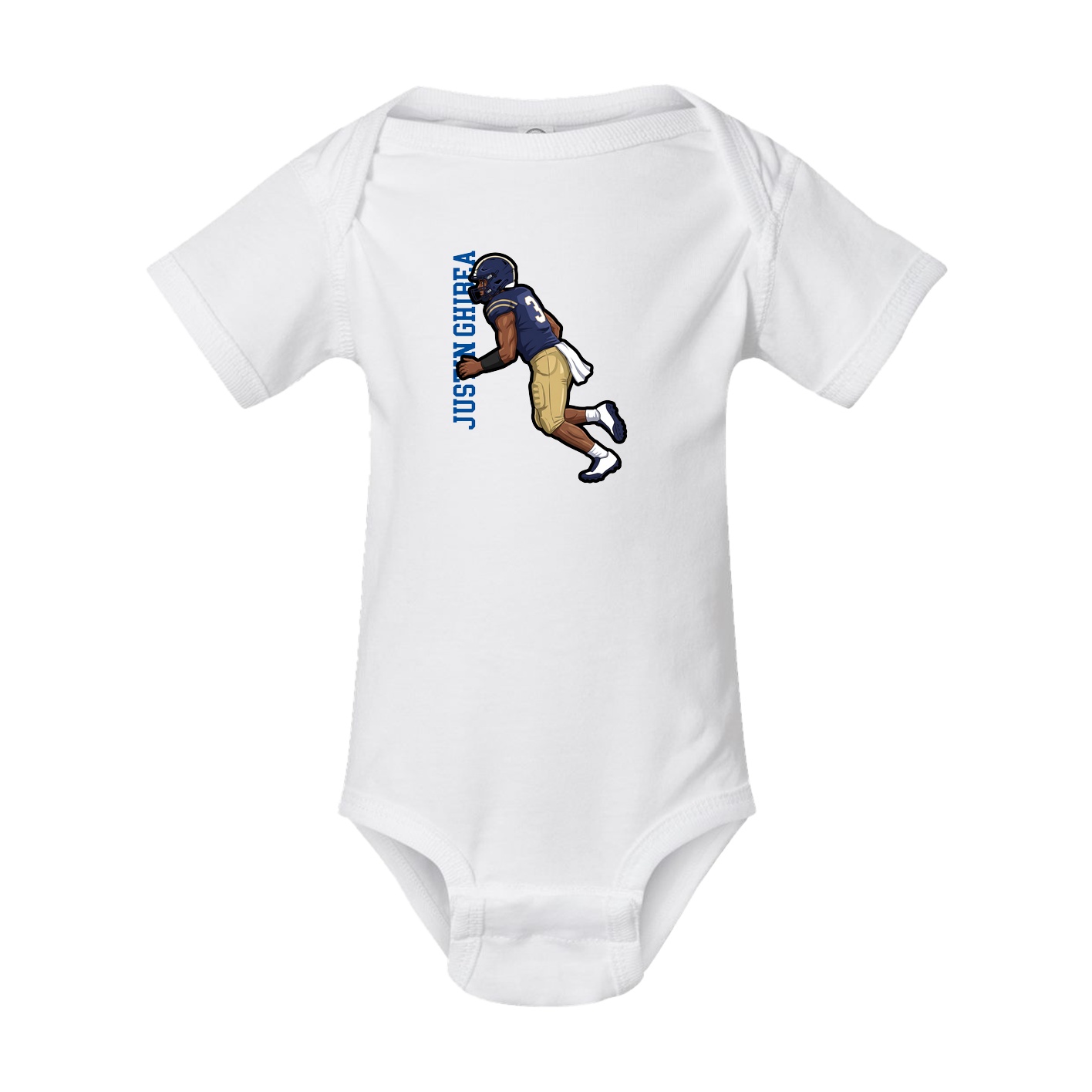 Baby Onesie — Name Vertical in White