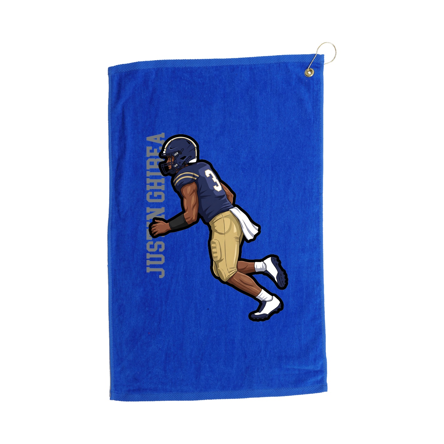 Golf Towel — Name Vertical in Royal