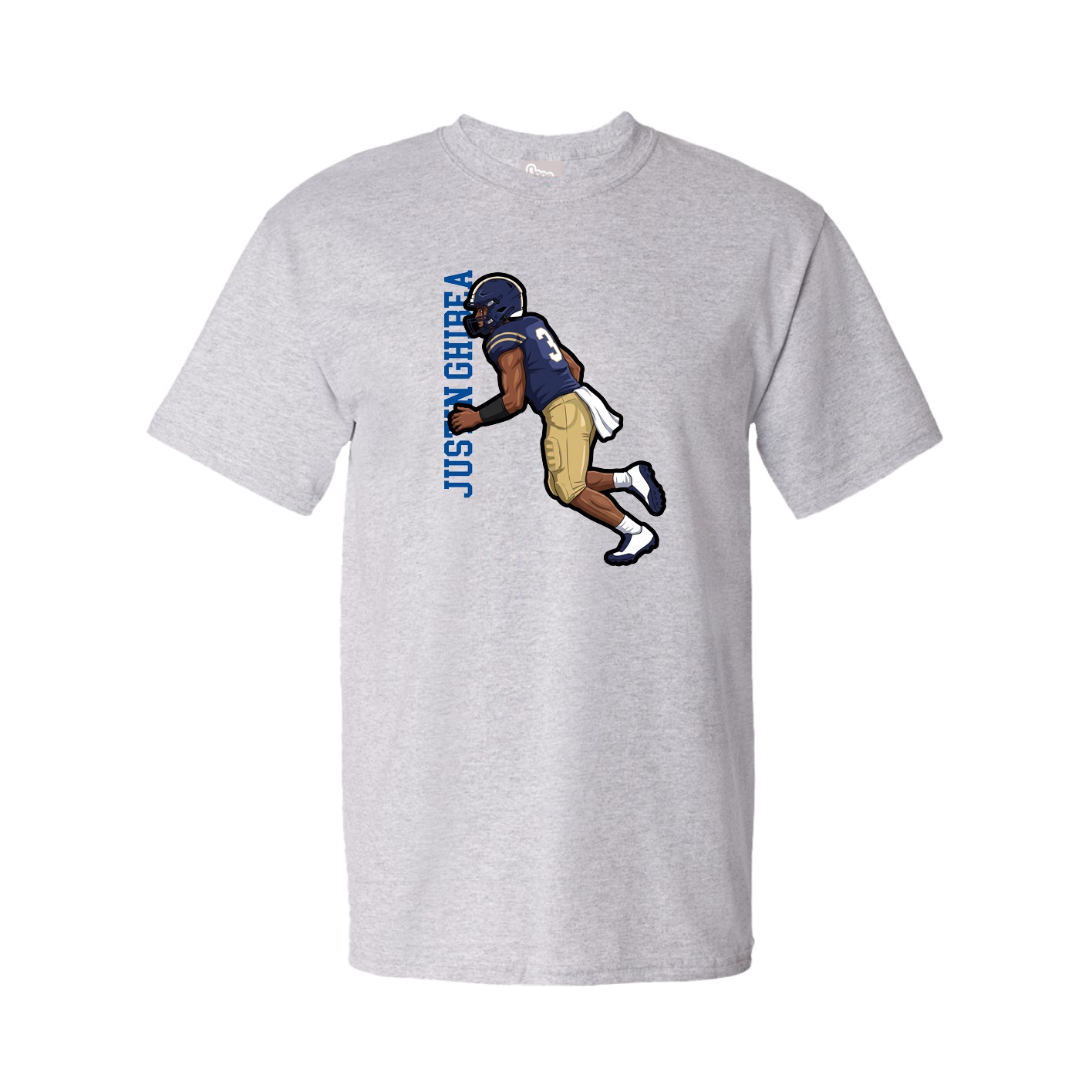 Youth Tee — Name Vertical in Grey