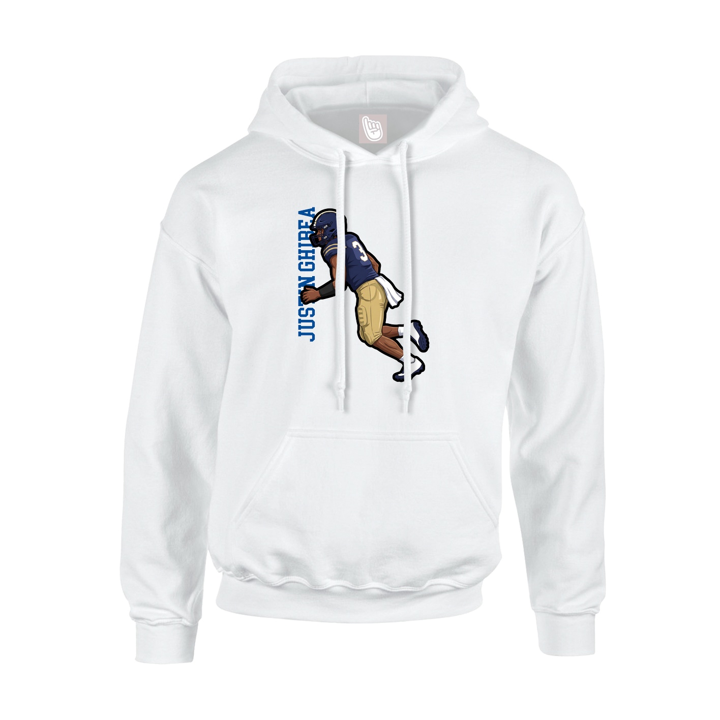 Hoodie — Name Vertical in White