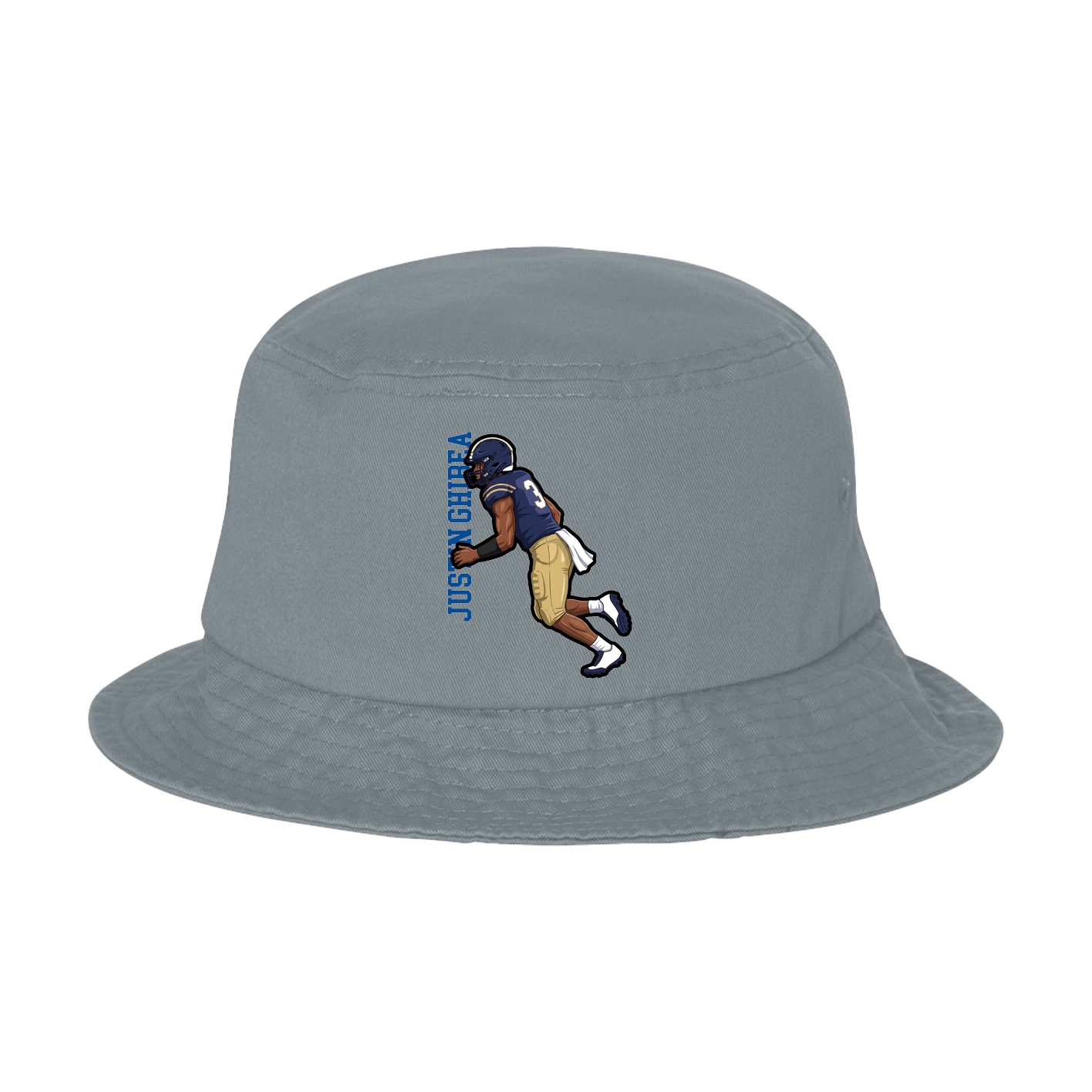 Bucket Cap — Name Vertical in Grey