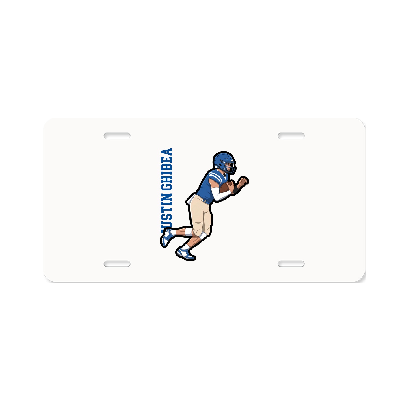 License Plate — Name Vertical in Classic