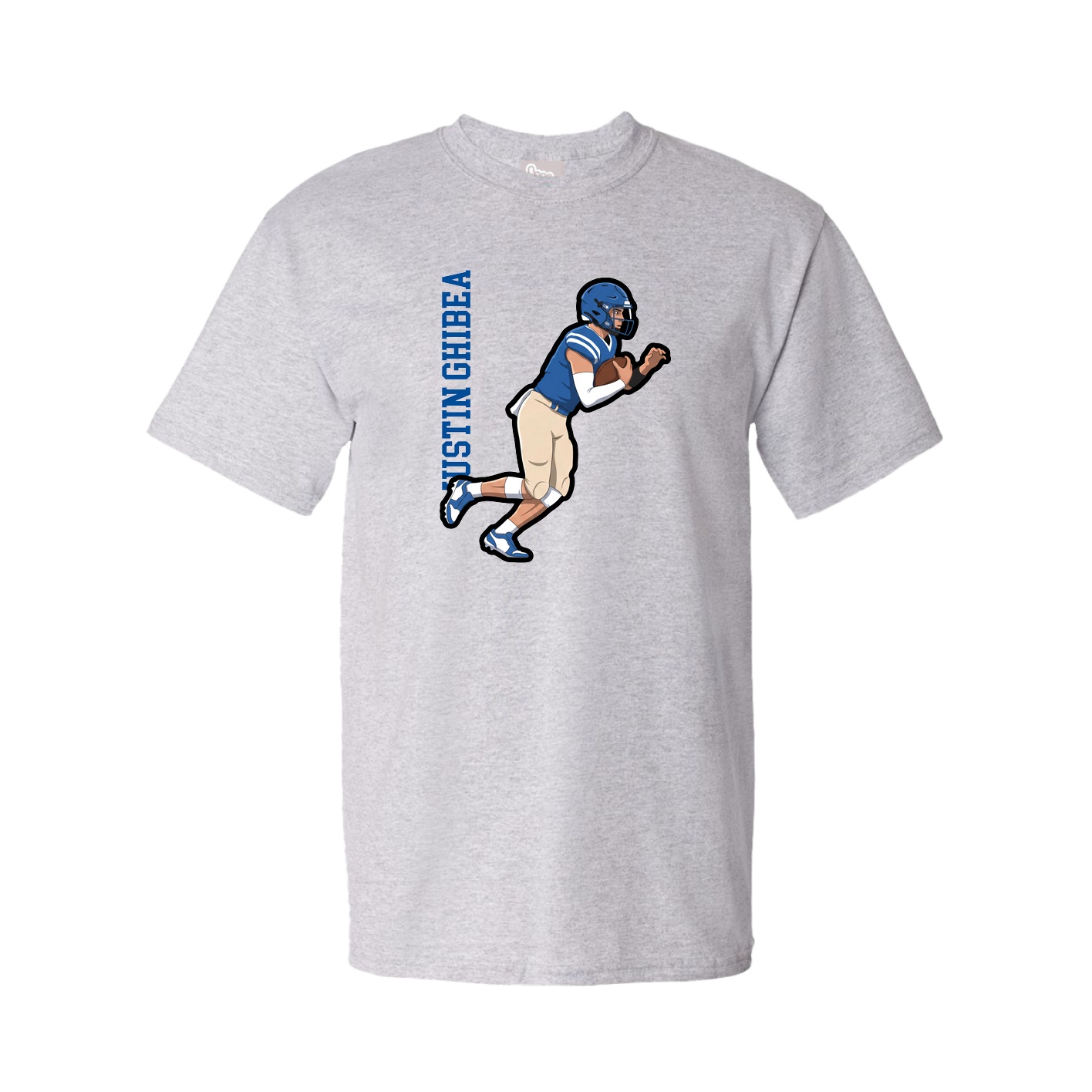 Youth Tee — Name Vertical in Grey