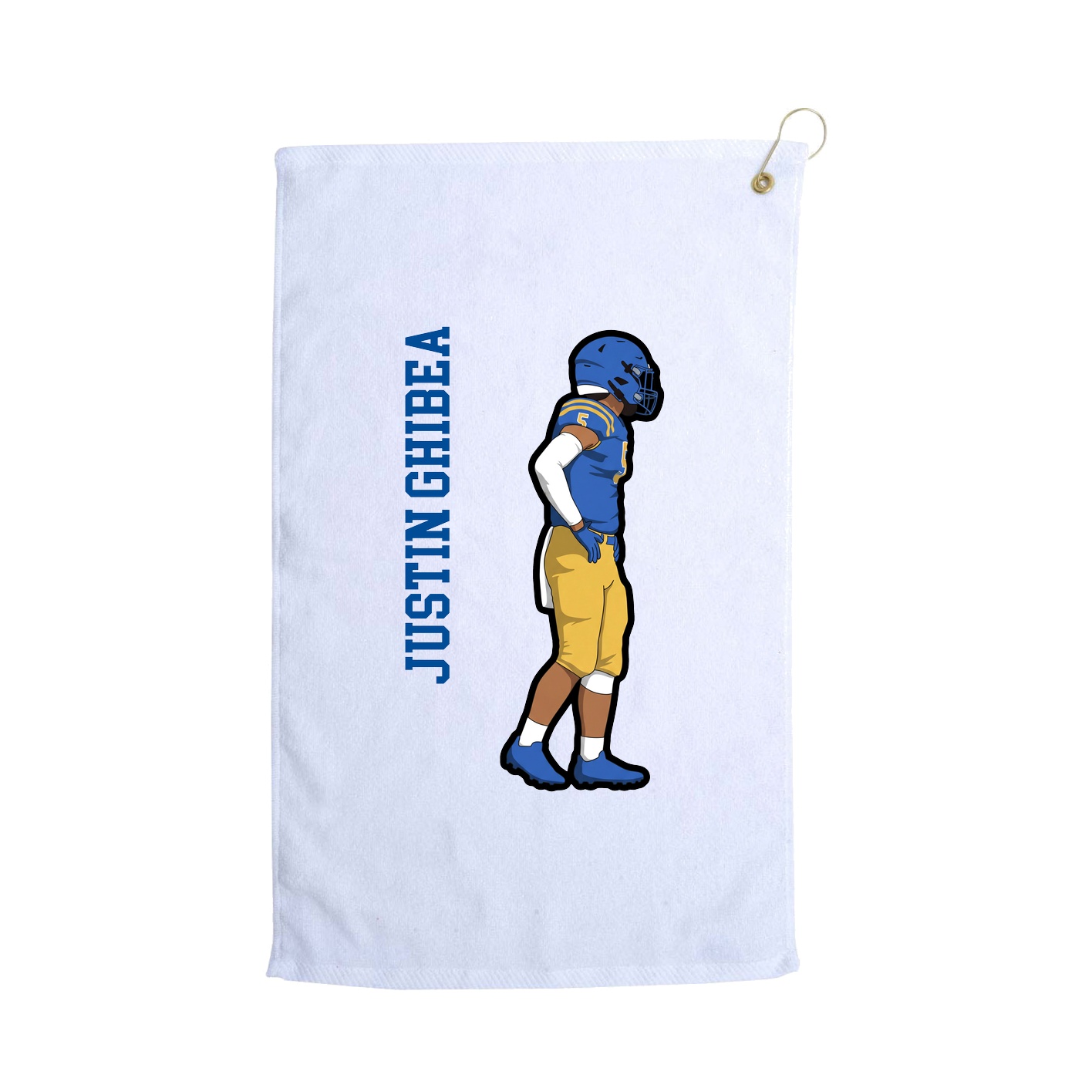 Golf Towel — Name Vertical in White
