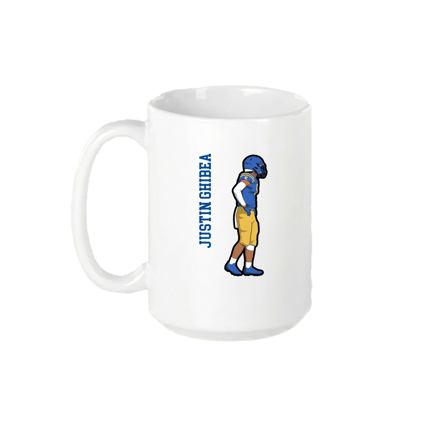 15oz Coffee Mug — Name Vertical in White