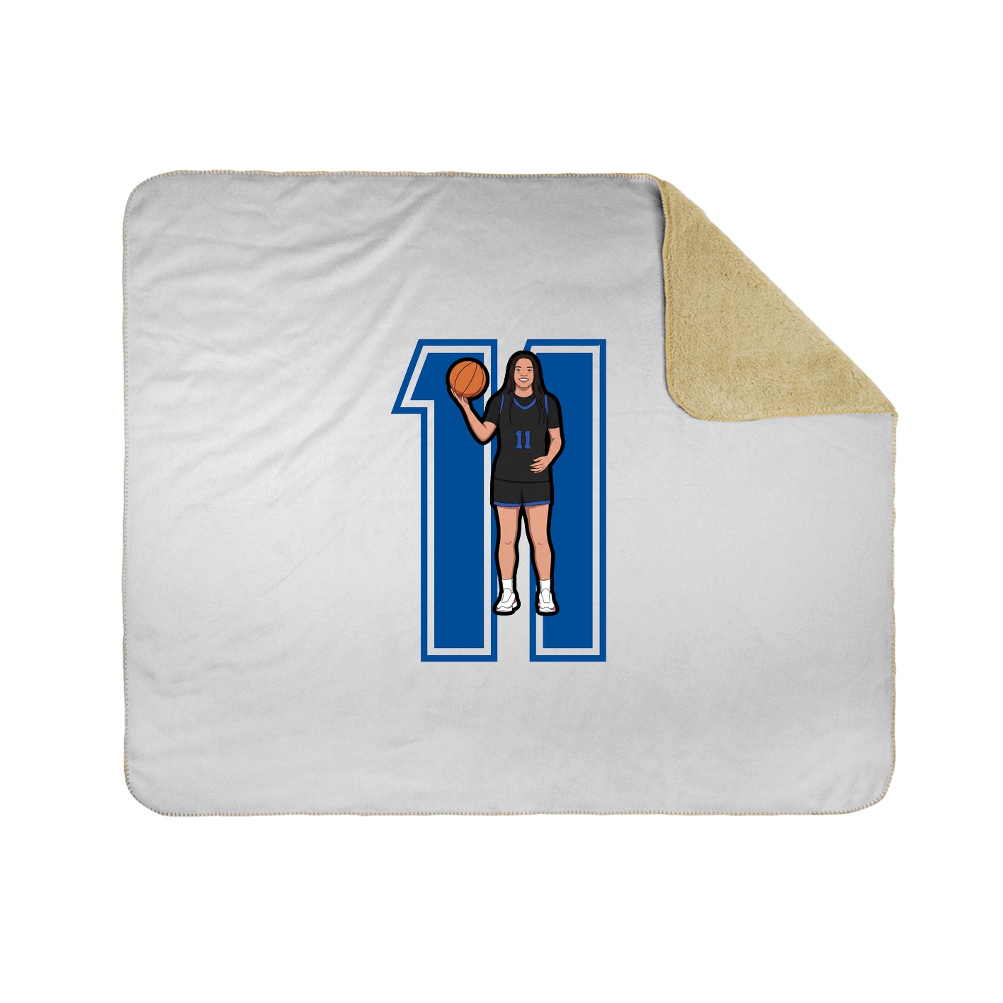 Throw Blanket — Number in White