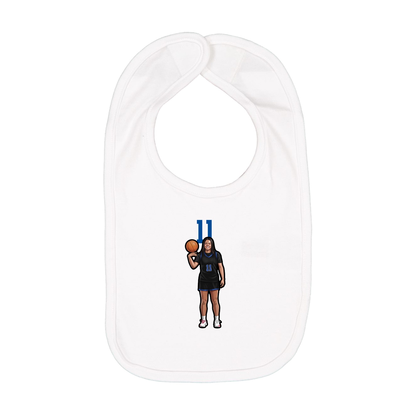 Infant Bib — Number Top in White
