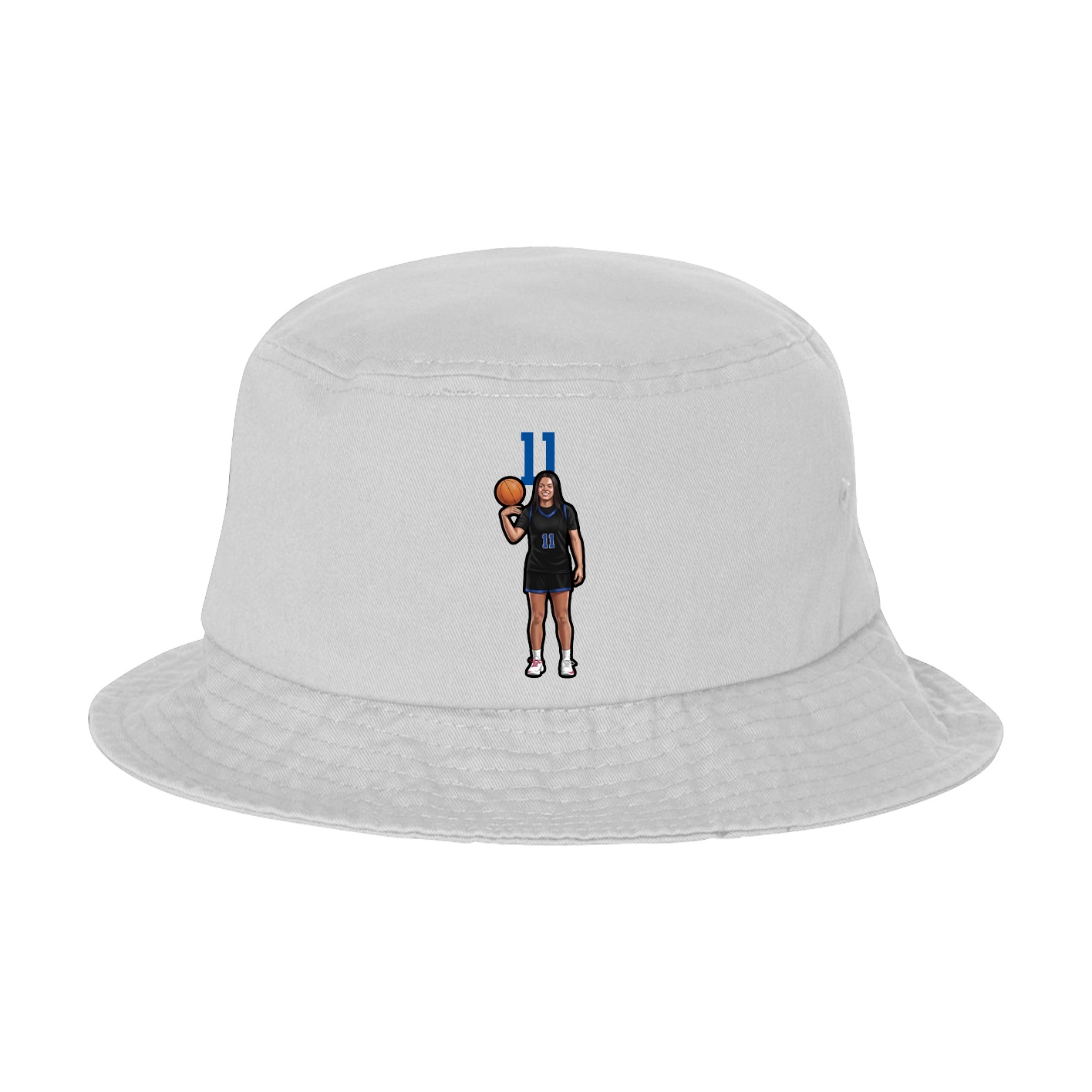 Bucket Cap — Number Top in White