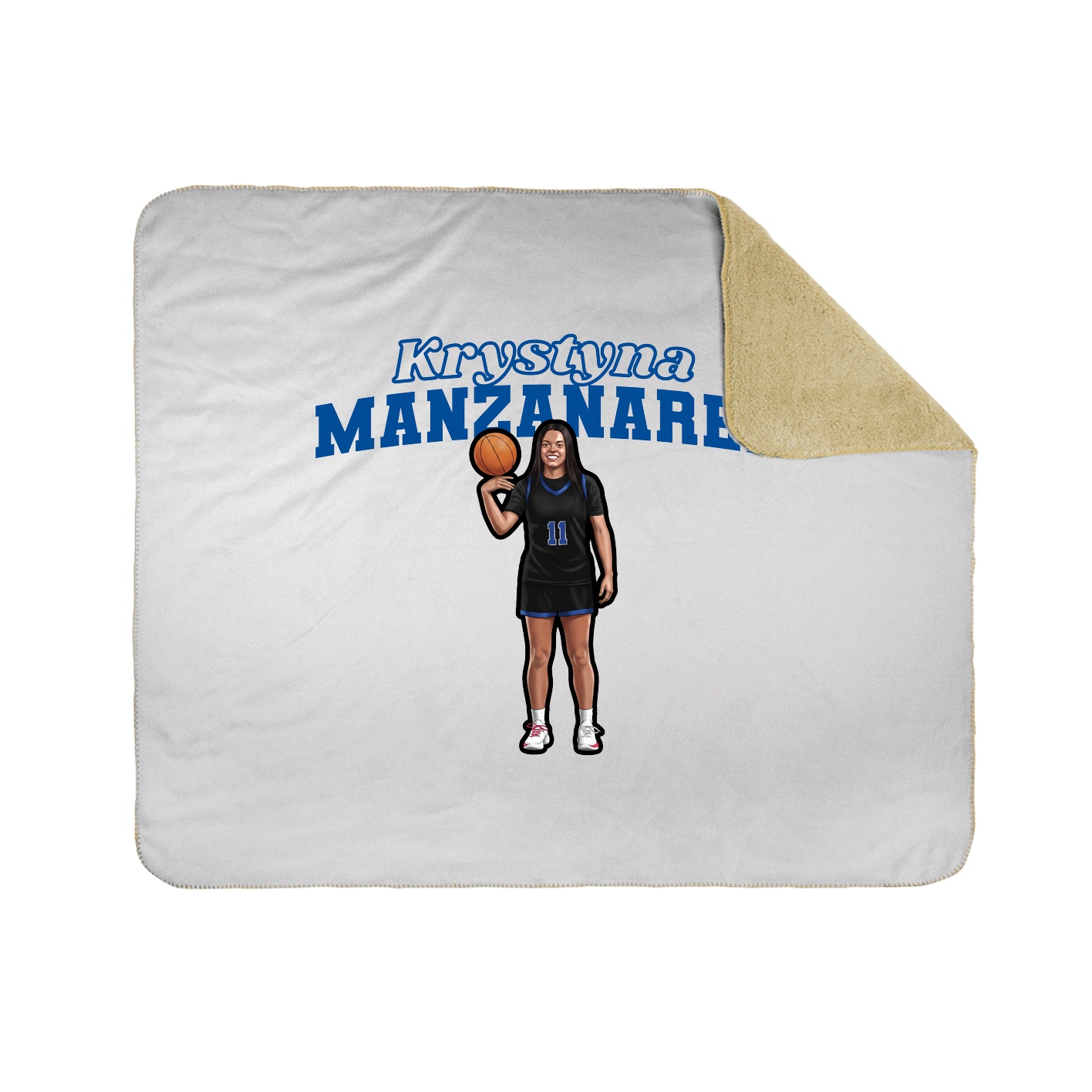 Throw Blanket — Name Arch in White