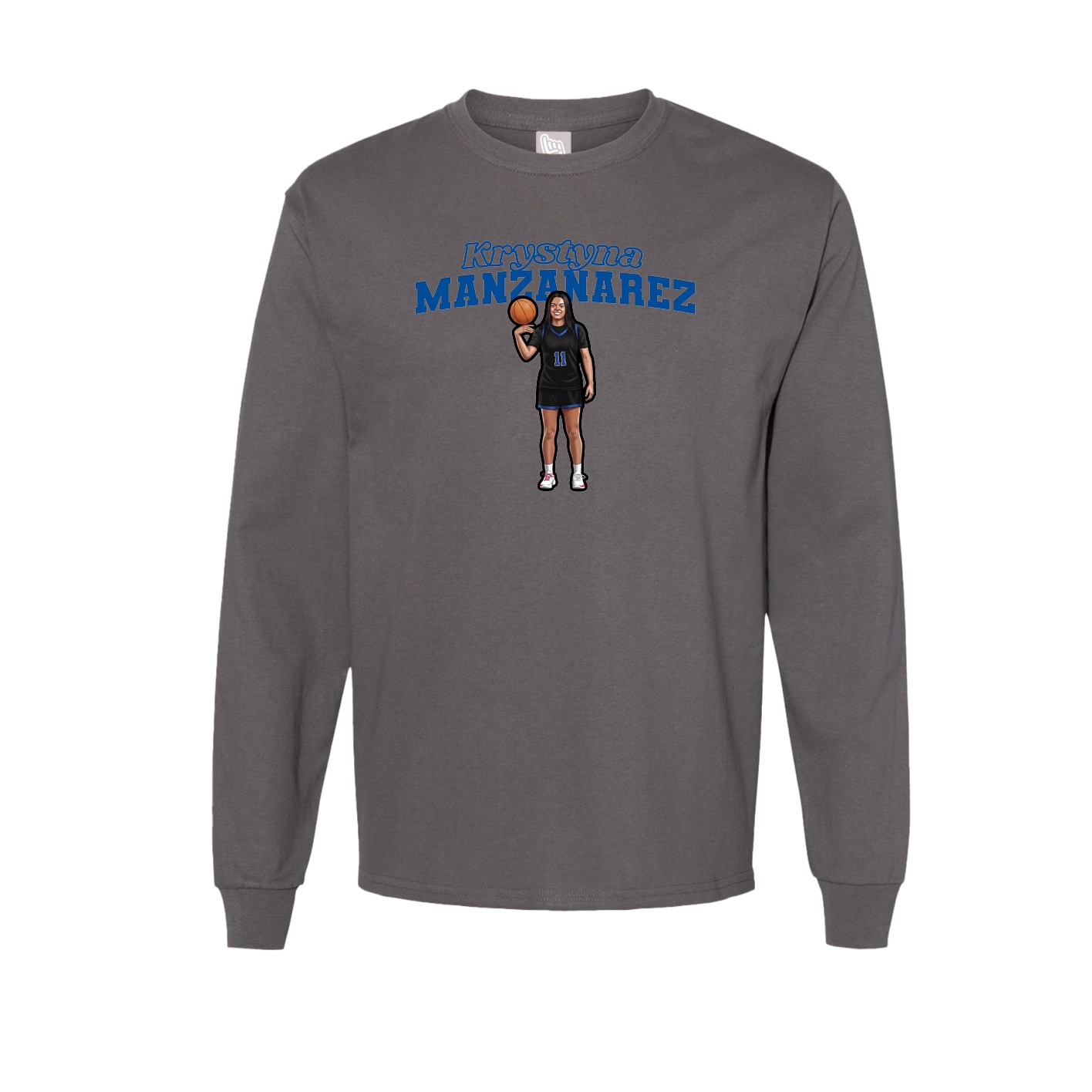 Long Sleeve Tee — Name Arch in Grey