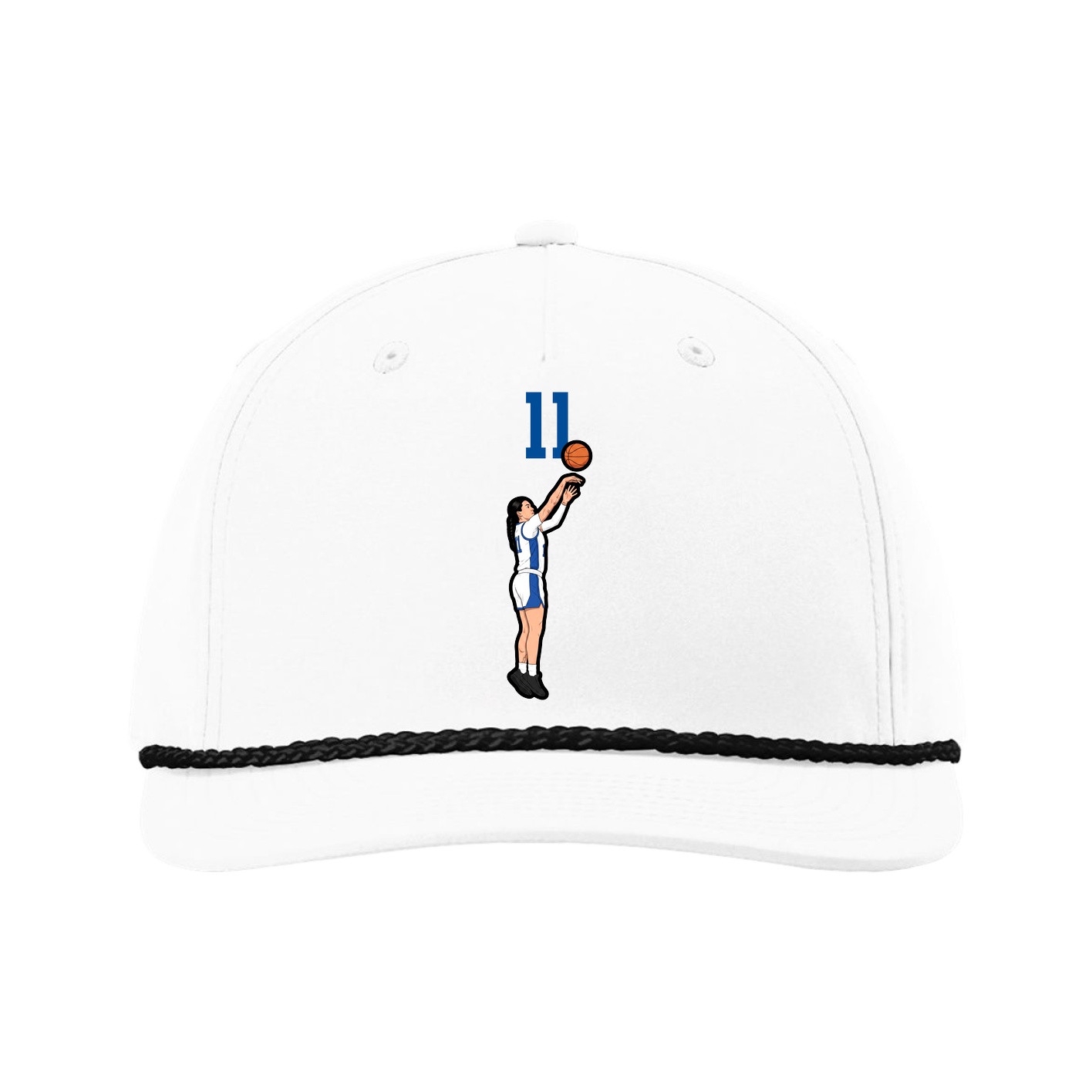 Five-Panel Classic Rope Cap — Number Top in White