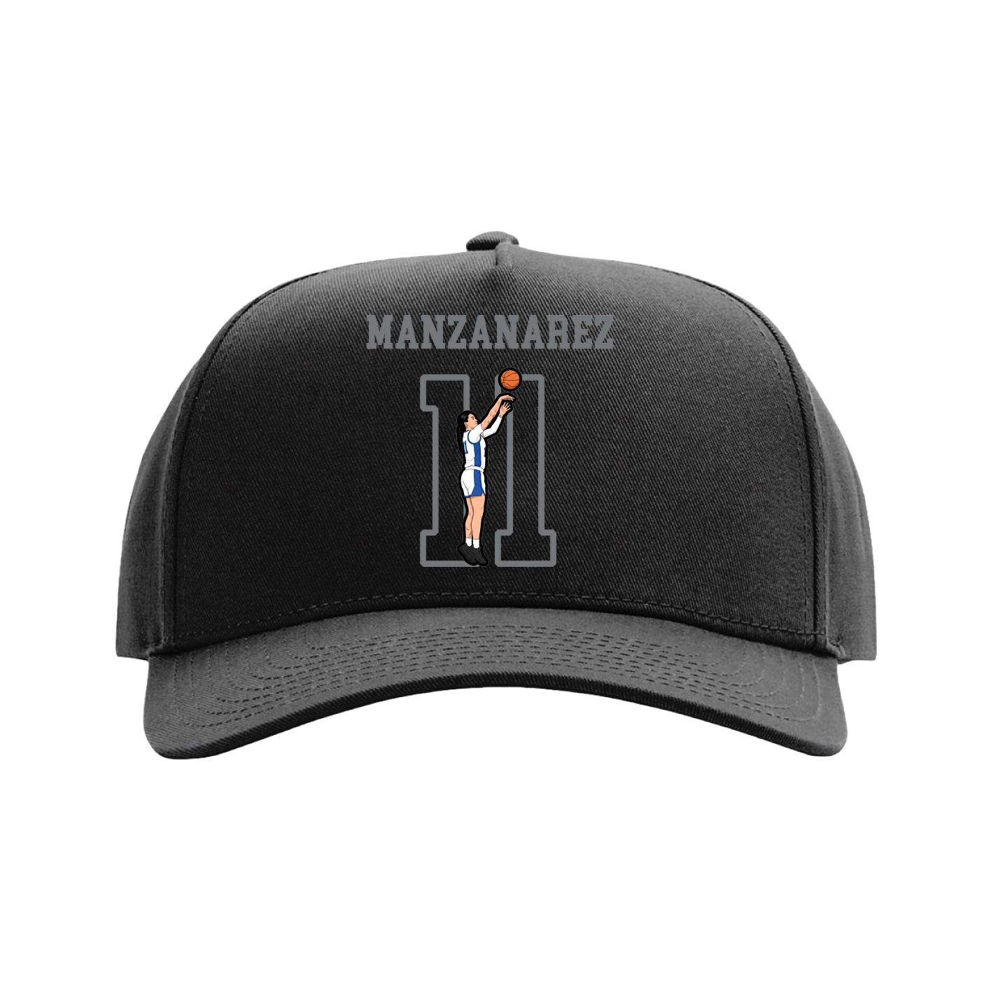 Full Fabric Five-Panel Champ Cap — Shirsey in Black
