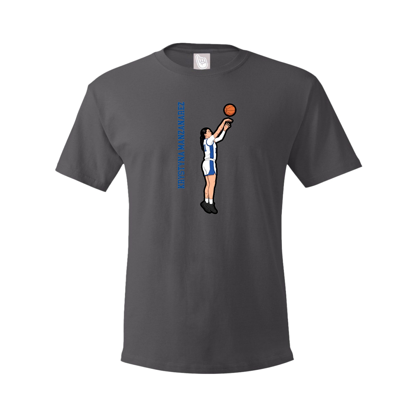 Tee — Name Vertical in Grey