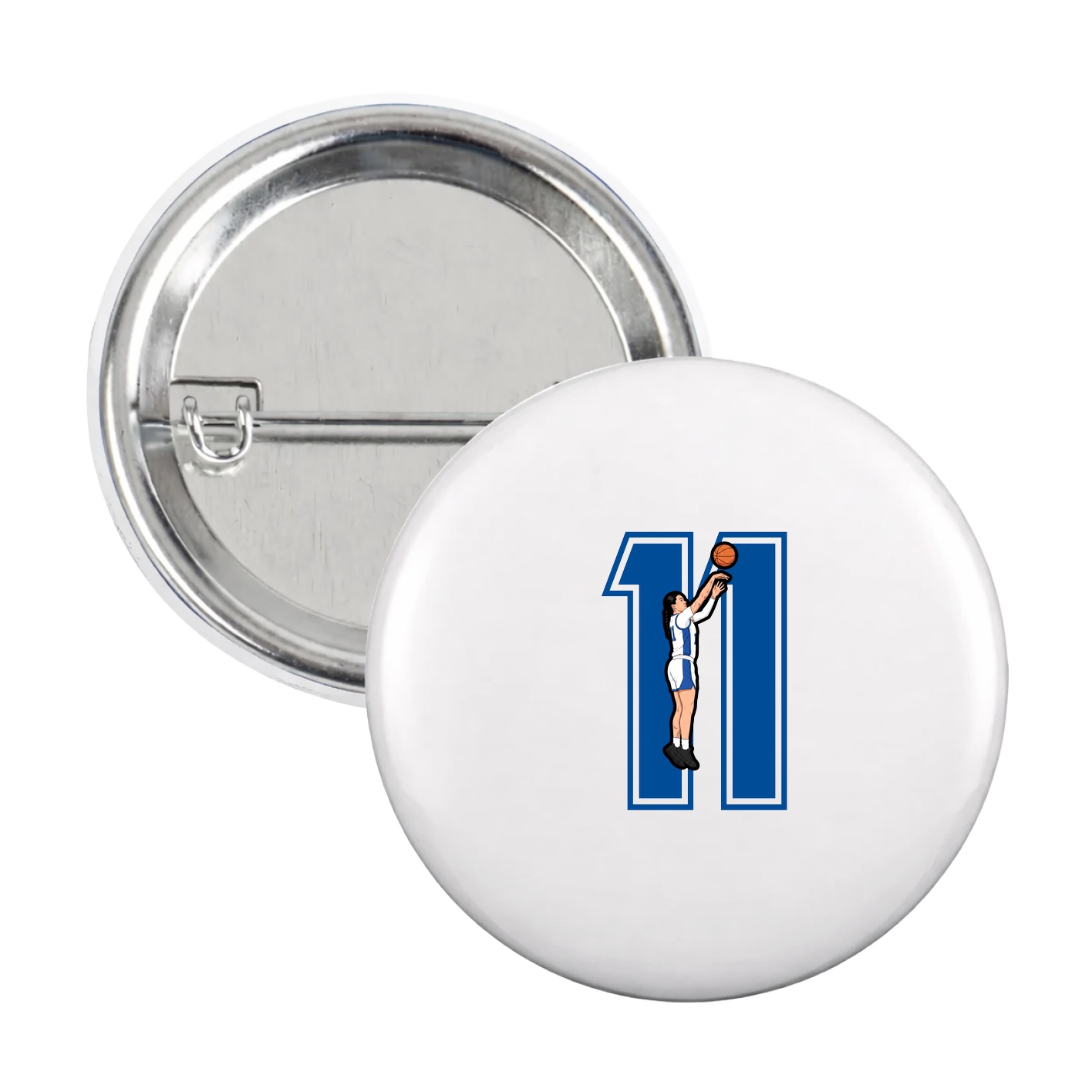 Game Day Button — Number in White