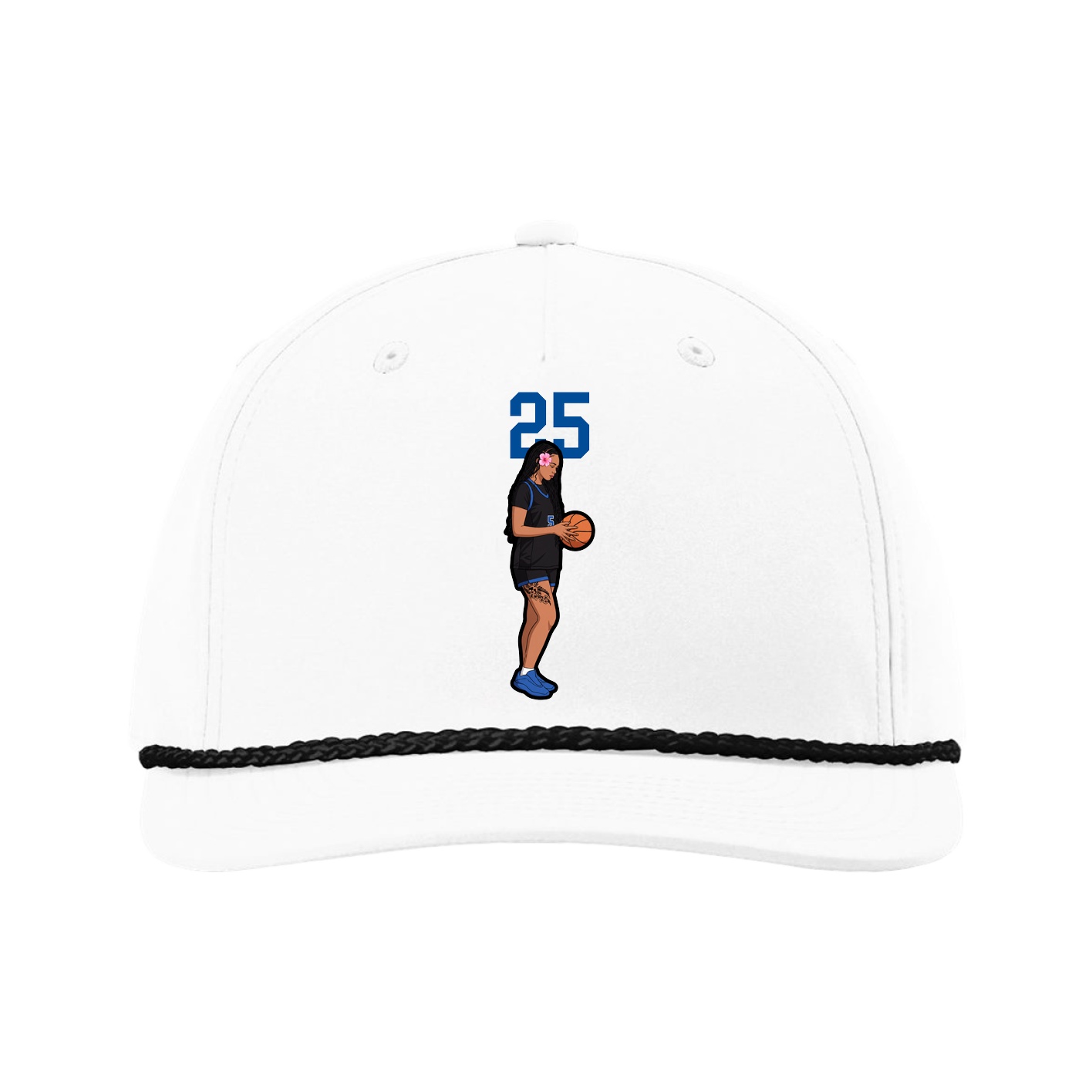 Five-Panel Classic Rope Cap — Number Top in White