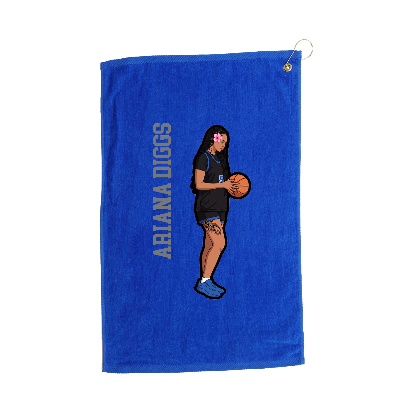 Golf Towel — Name Vertical in Royal