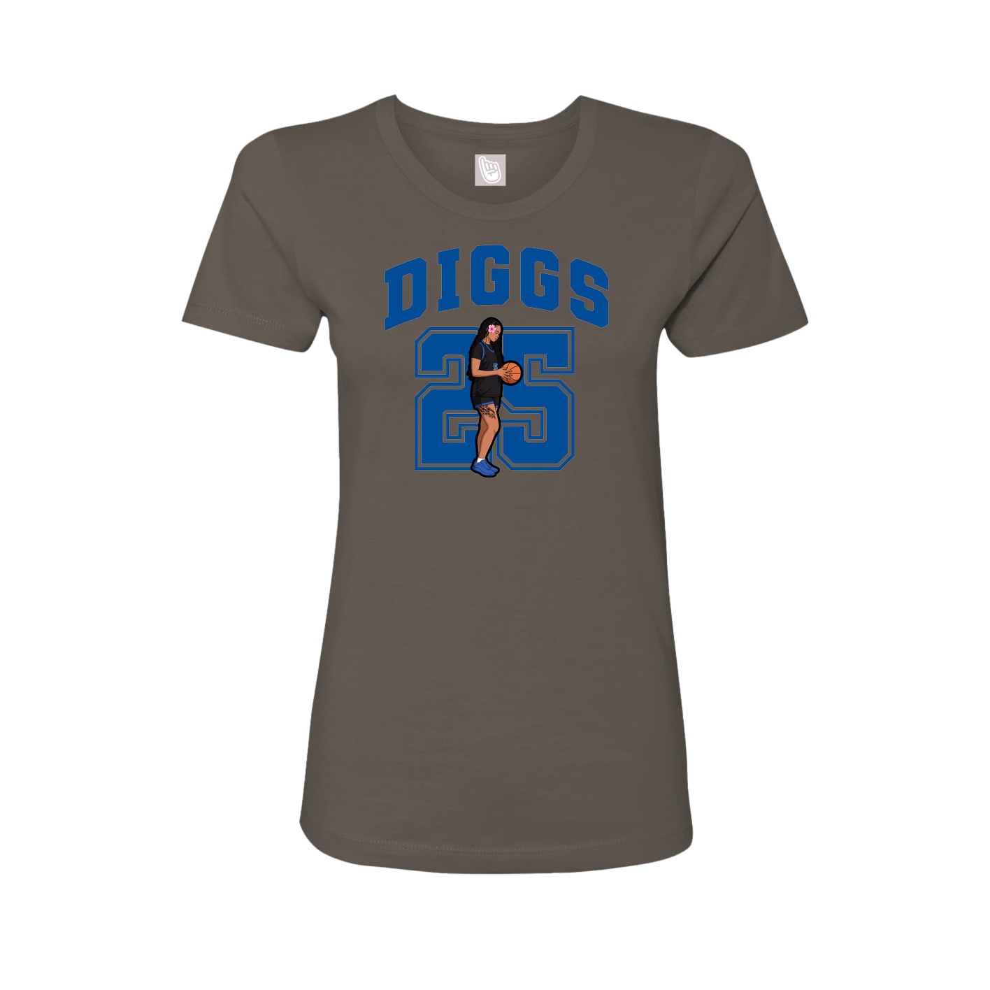 Fitted Women's Tee — Number in Grey
