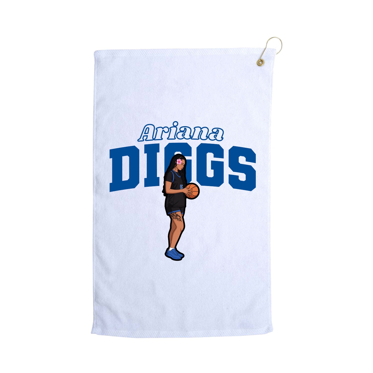 Golf Towel — Name Arch in White