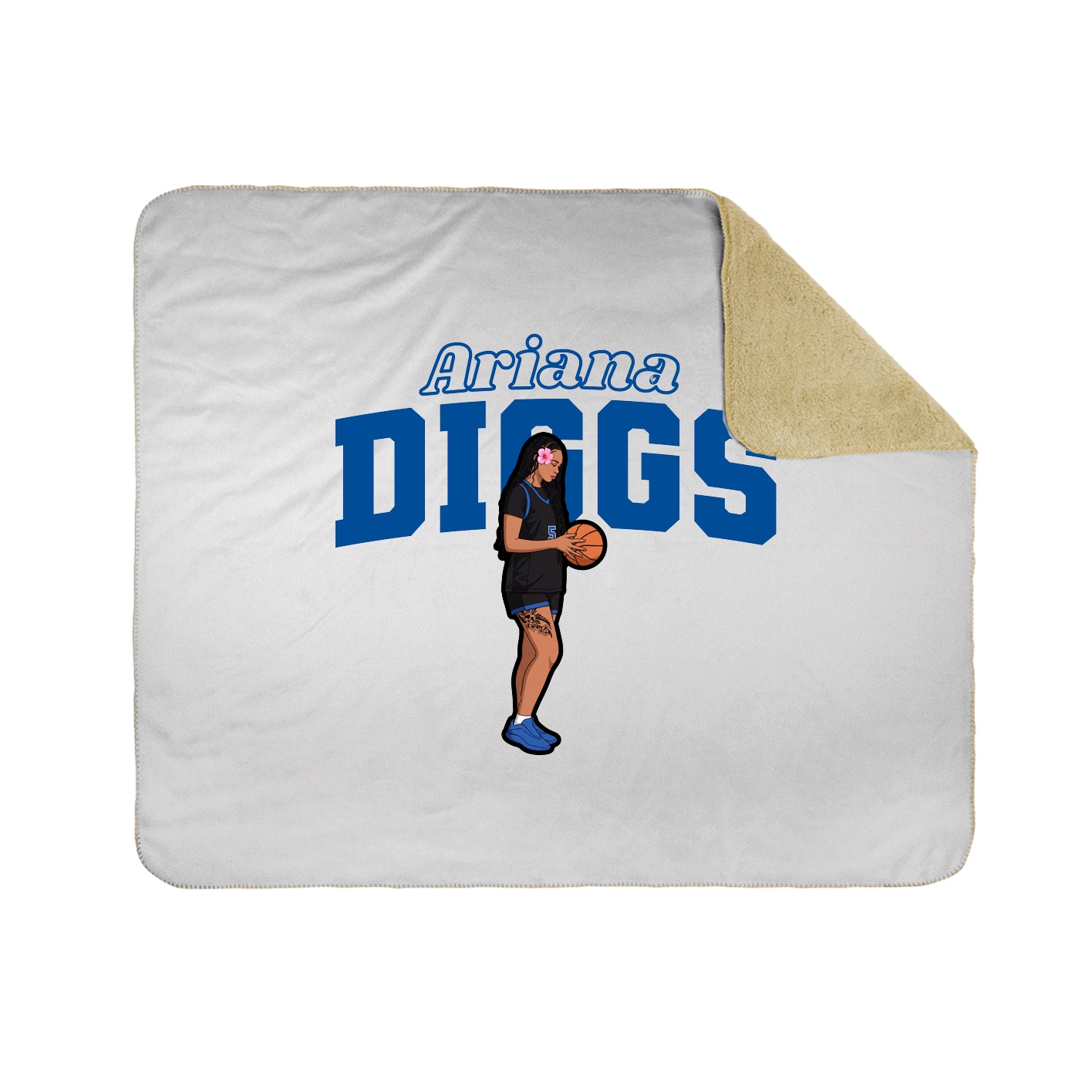 Throw Blanket — Name Arch in White