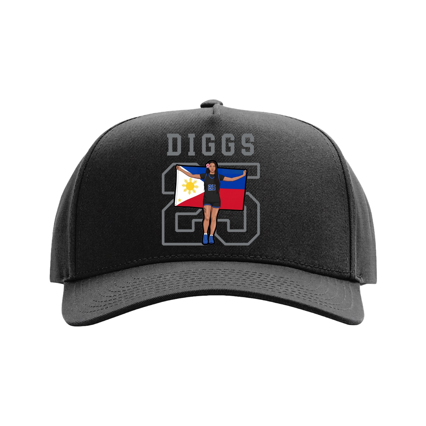 Full Fabric Five-Panel Champ Cap — Shirsey in Black