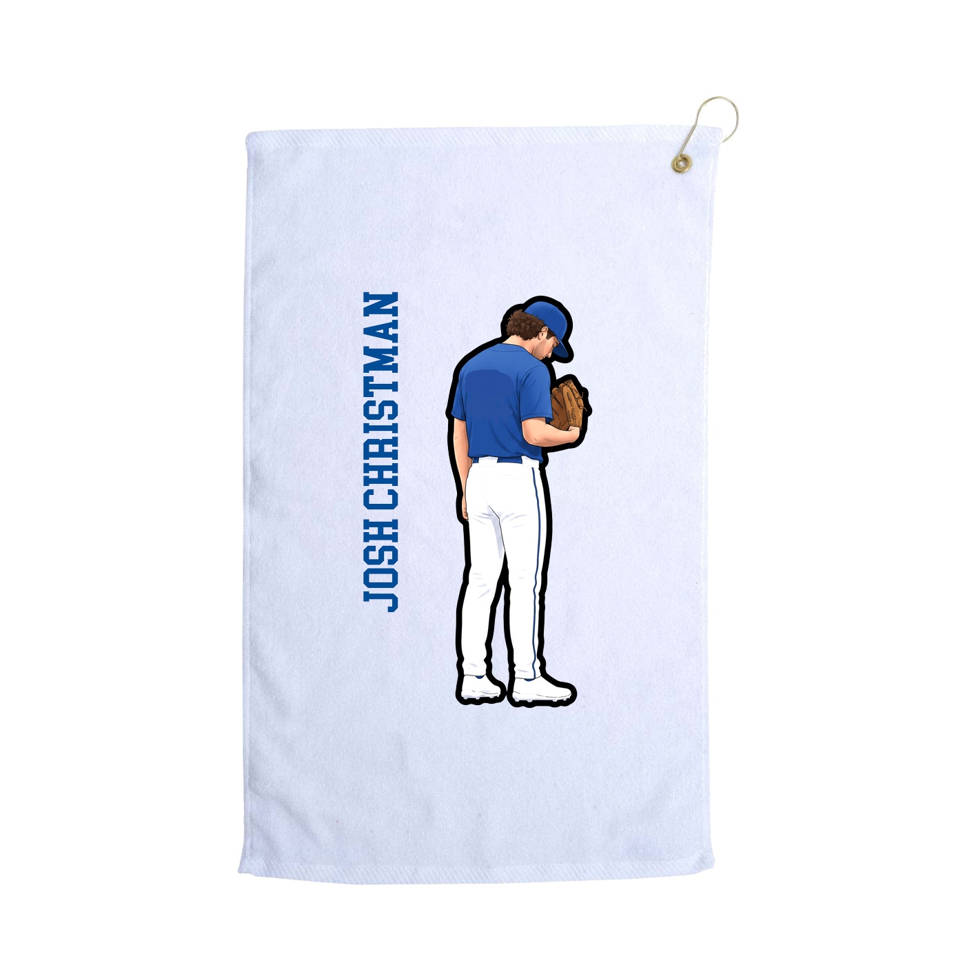 Golf Towel — Name Vertical in White