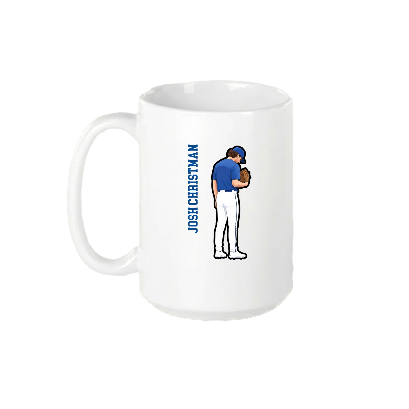 15oz Coffee Mug — Name Vertical in White