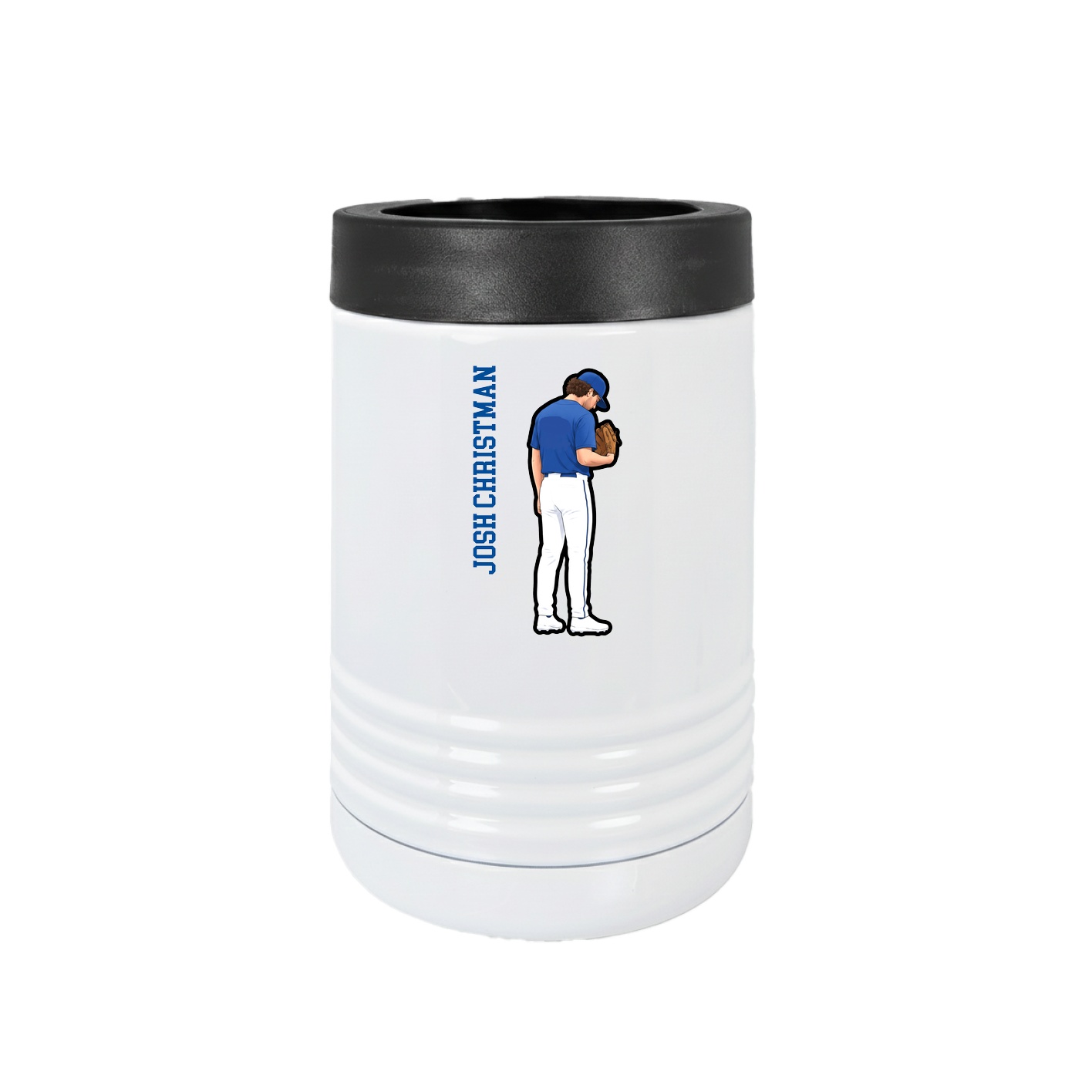 Beverage Holder — Name Vertical in White