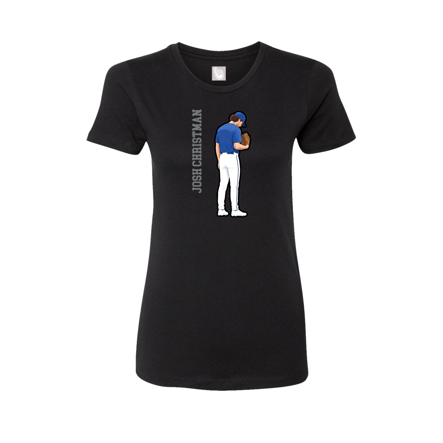 Fitted Women's Tee — Name Vertical in Black