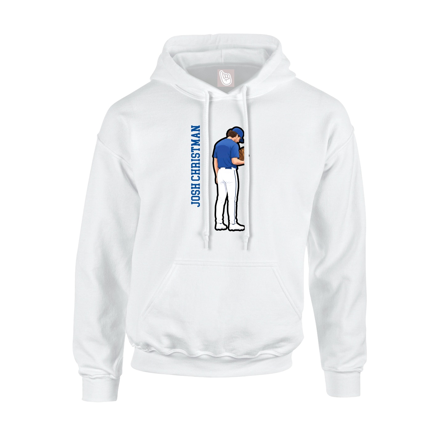 Youth Hoodie — Name Vertical in White