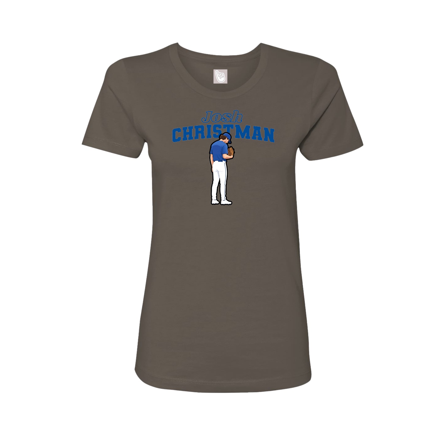 Fitted Women's Tee — Name Arch in Grey