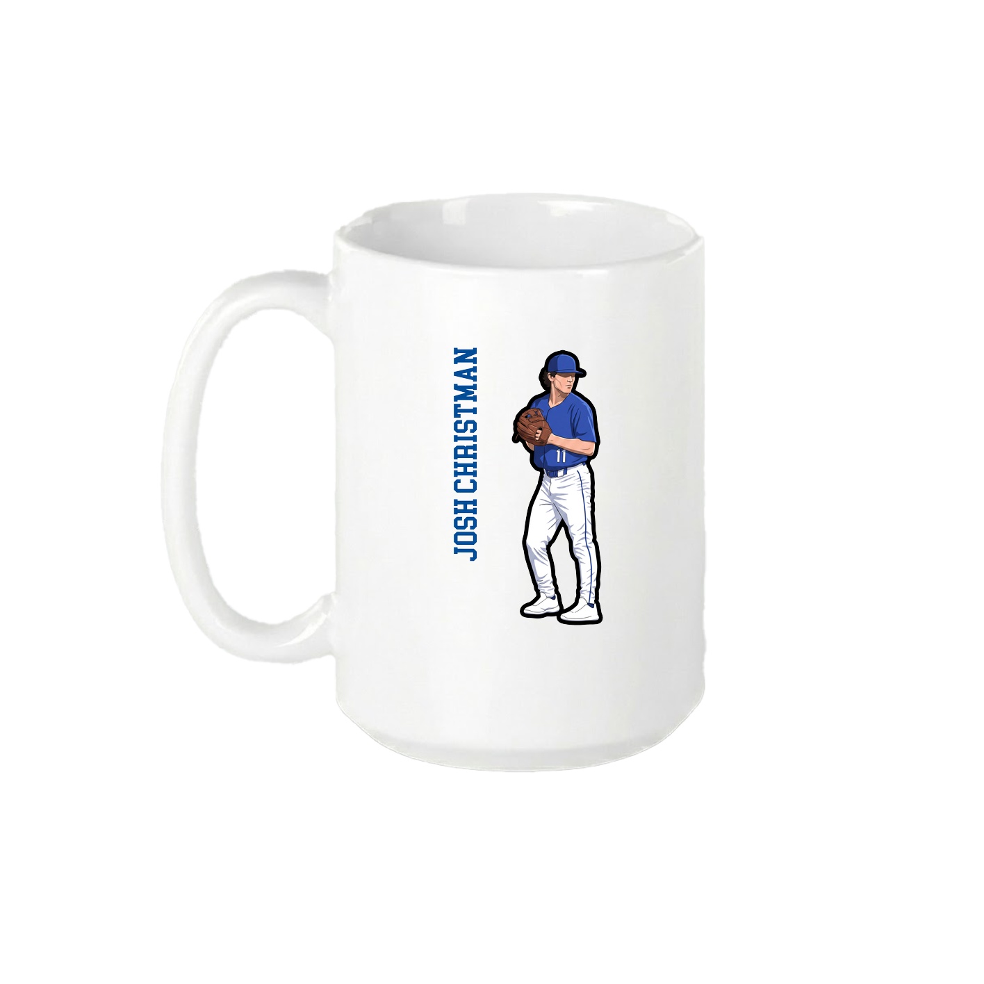 15oz Coffee Mug — Name Vertical in White