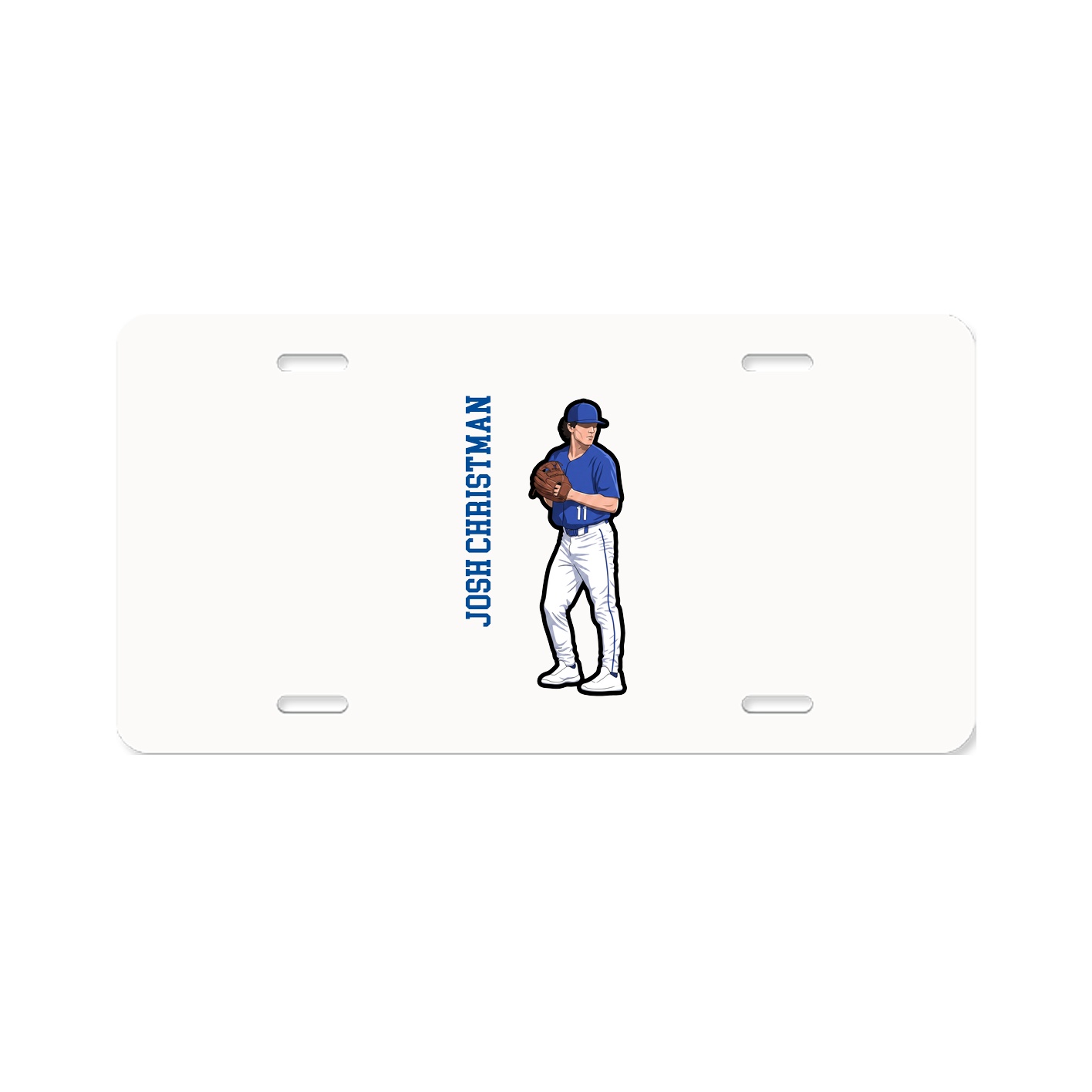 License Plate — Name Vertical in Classic