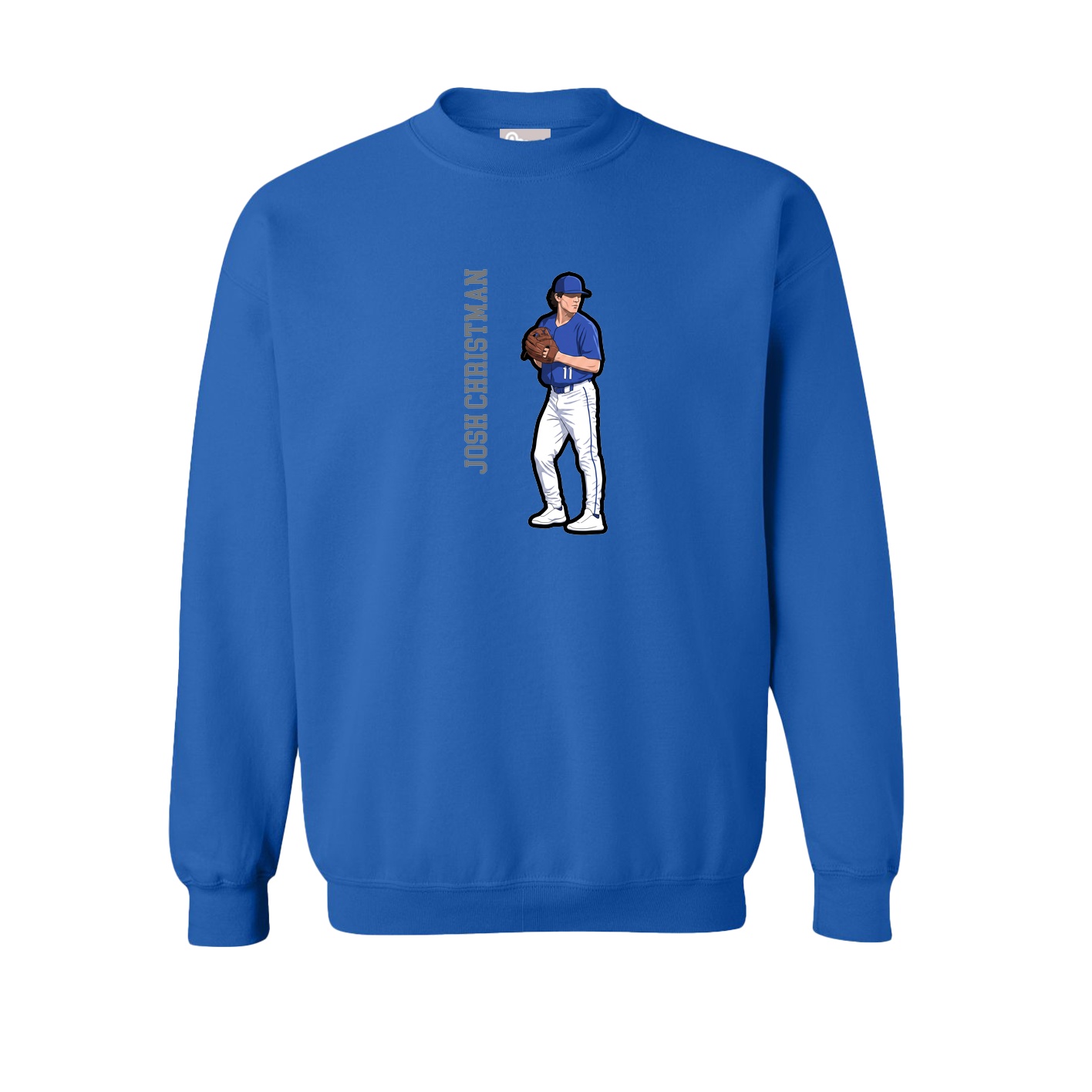 Fleece Crew — Name Vertical in Royal