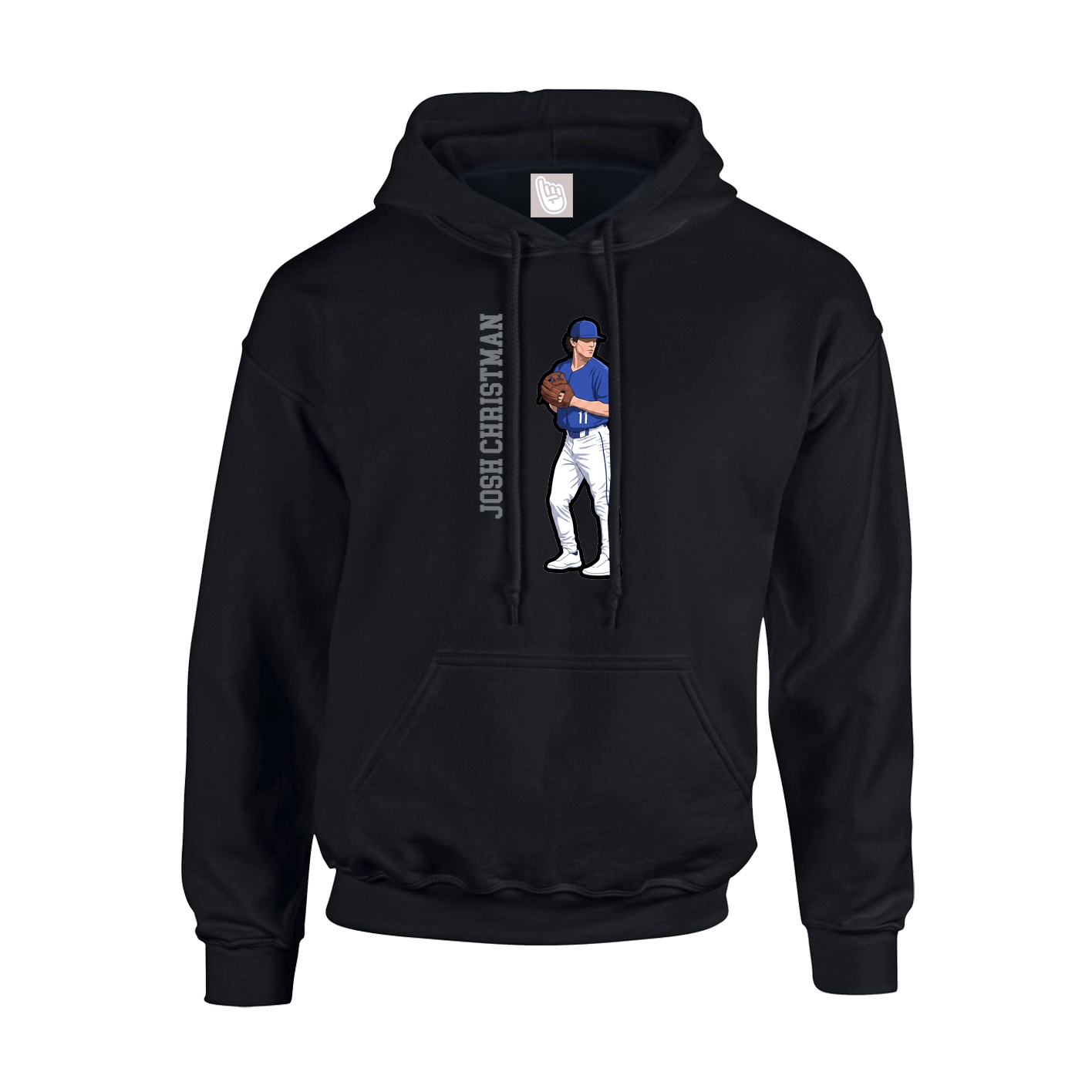 Youth Hoodie — Name Vertical in Black