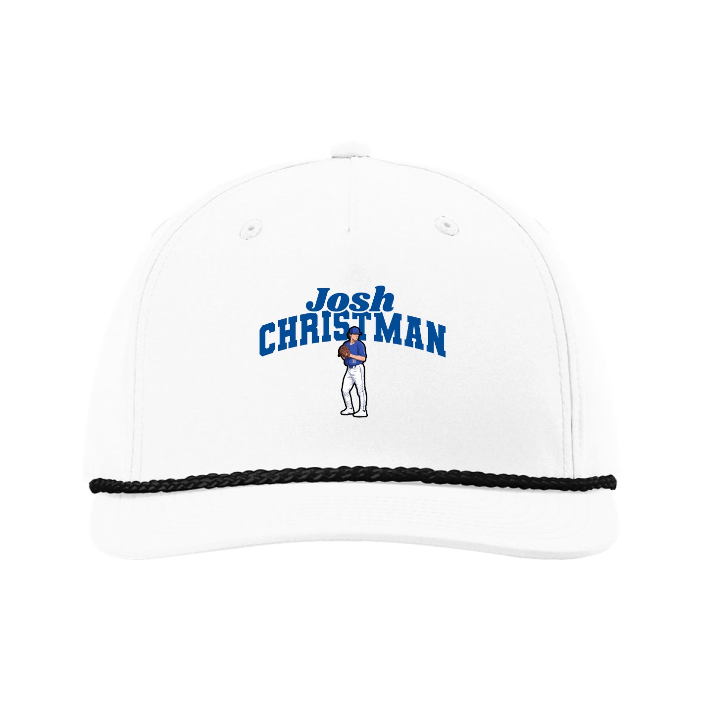 Five-Panel Classic Rope Cap — Signature Arch in White