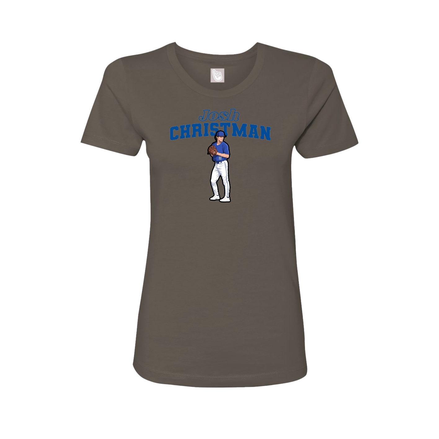 Fitted Women's Tee — Name Arch in Grey