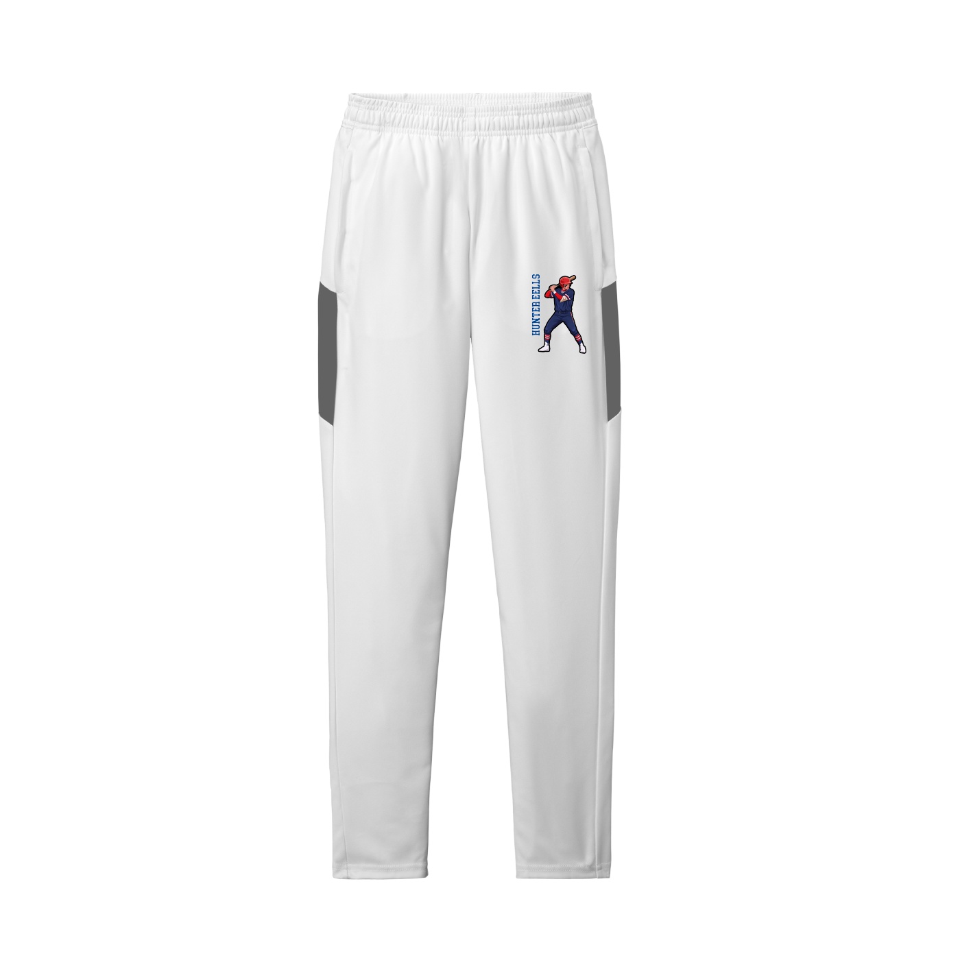 Team Travel Pant — Name Vertical in White/Grey
